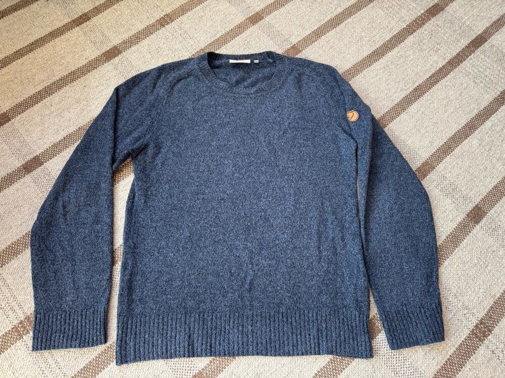 Fjallraven Ovik Re Wool Sweater Men’s Small Blue Crewneck Grandpacore Knit